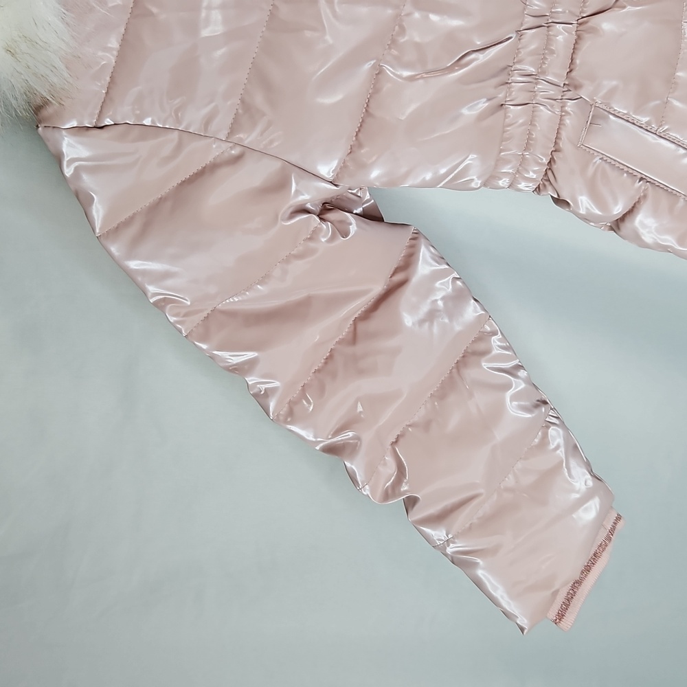 Members Mark Toddler Girls Pink Puffer Jacket With Fur Size 4T NWT - Picture 4 of 6